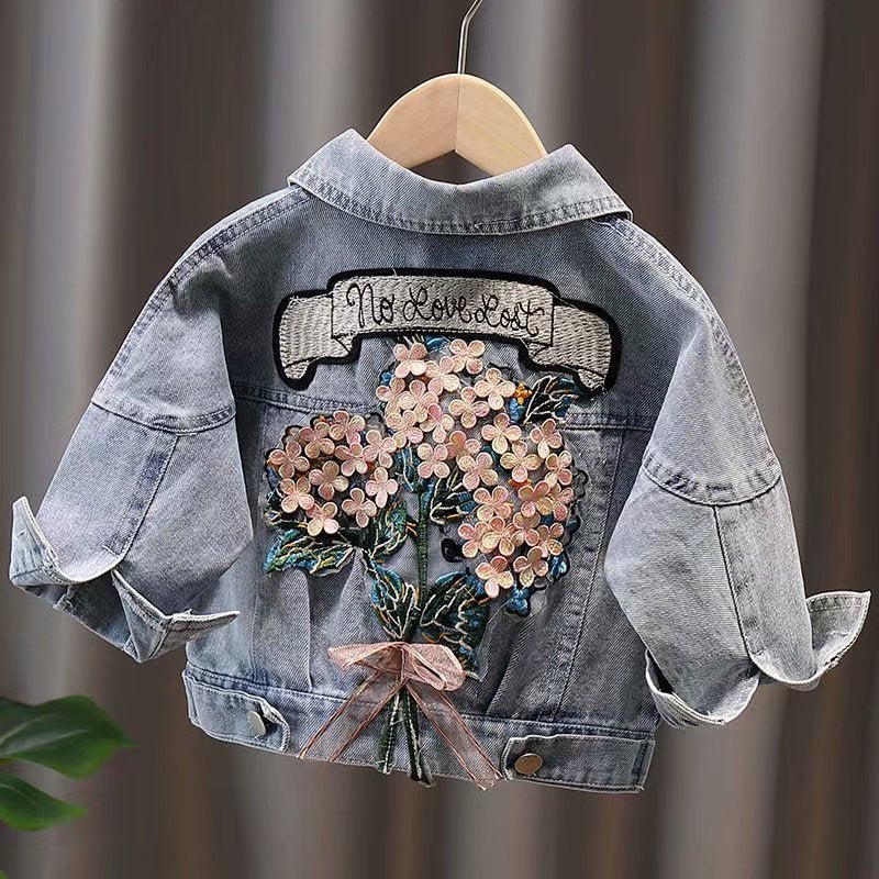 Flower Embroidery Denim Jacket