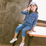 Girls Clothing Denim Shirts with Blue Jeans