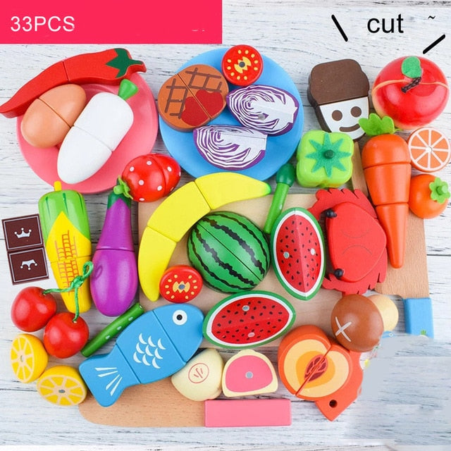 DIY Cute Wooden Cutting Fruit Toy Set