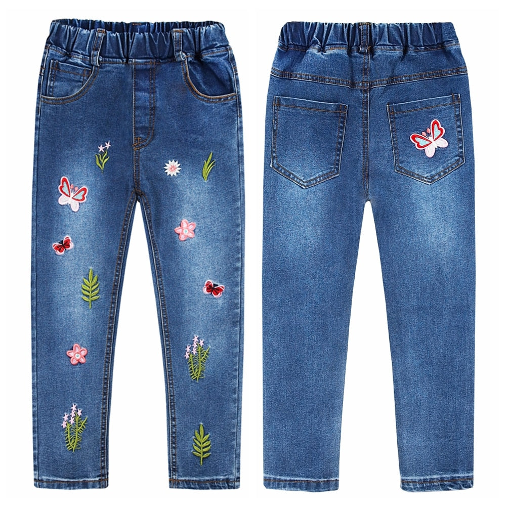 Embroidery Letter Jeans