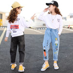 Cartoon Elastic Waist Jeans