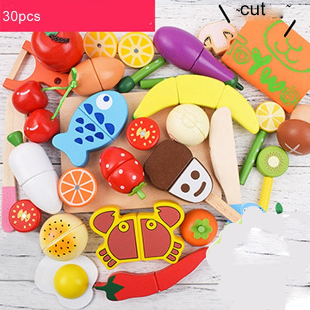 DIY Cute Wooden Cutting Fruit Toy Set