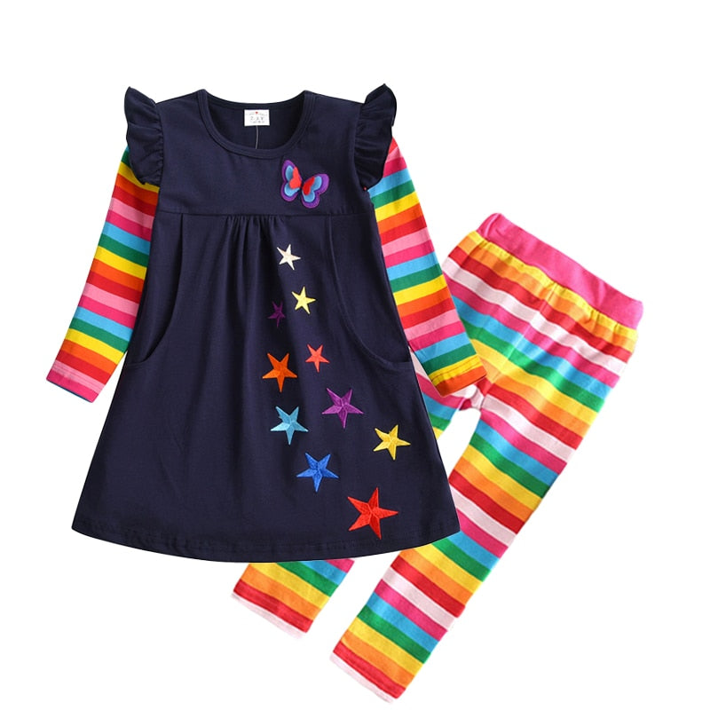 Rainbow Embroidery Clothing Set