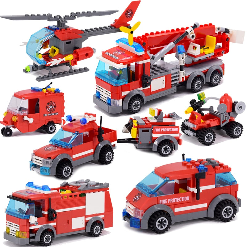 City Fire Fighting Vehicle Building Block