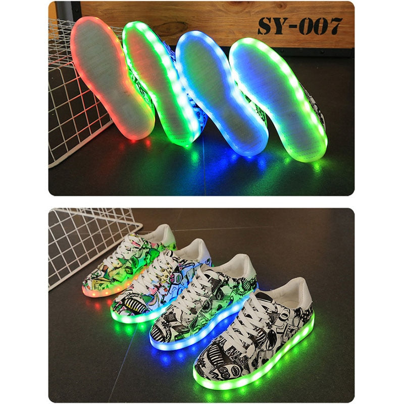 USB Charger LED Glowing Sneakers