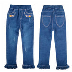 Embroidery Letter Jeans