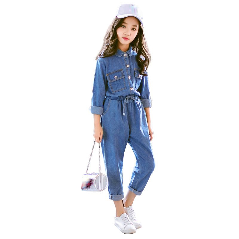 Girls Clothing Denim Shirts with Blue Jeans