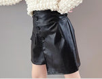 Long Sleeve Top+Leather Pantskirt Clothes Set