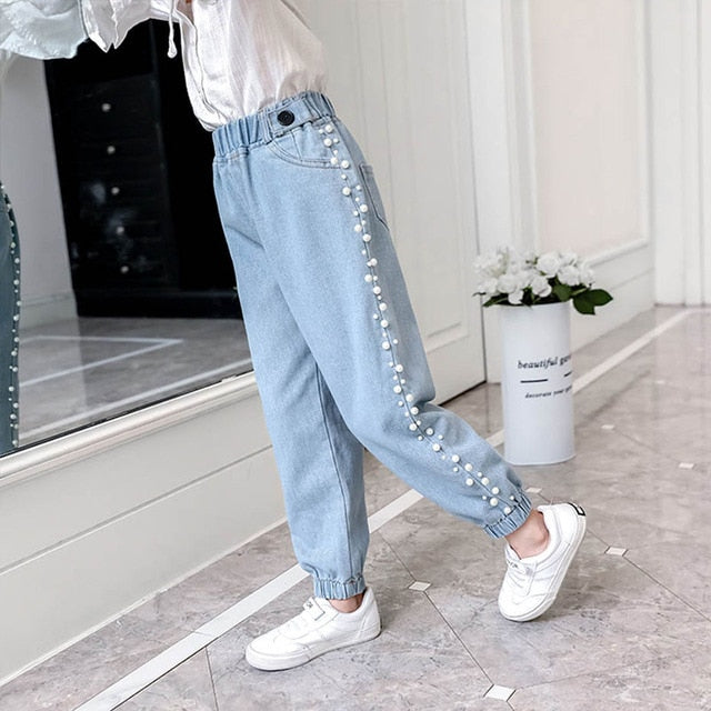 Cartoon Elastic Waist Jeans