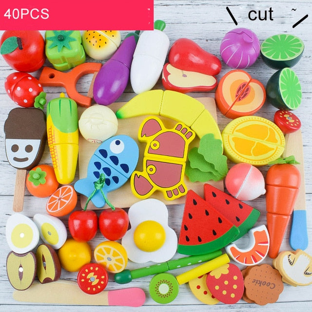 DIY Cute Wooden Cutting Fruit Toy Set