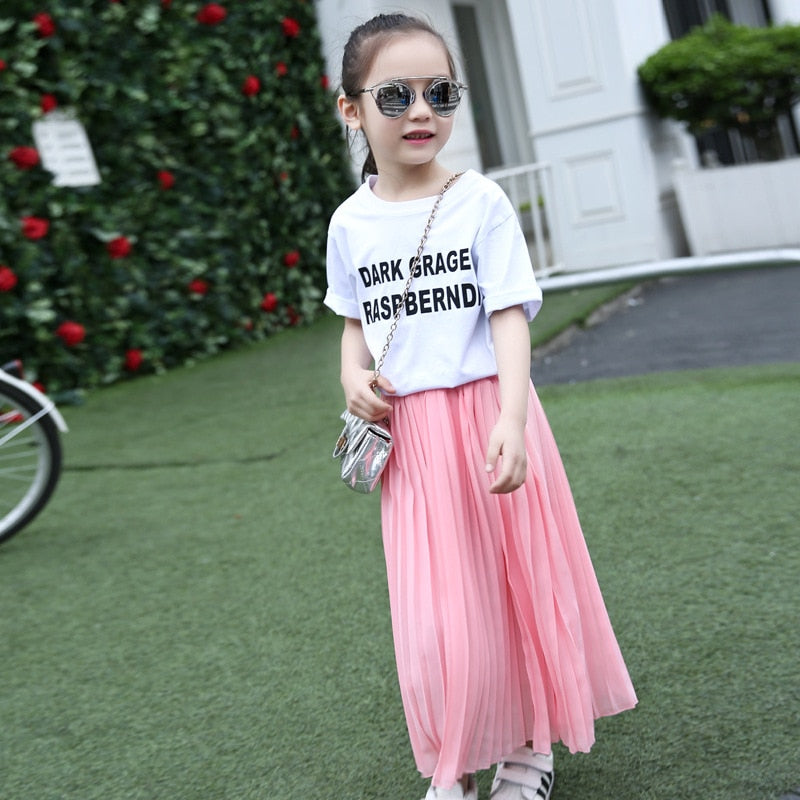 Pleated Chiffon Skirt