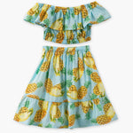 Pineapple Print Off Shoulder Clothing Set