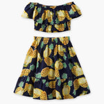 Pineapple Print Off Shoulder Clothing Set