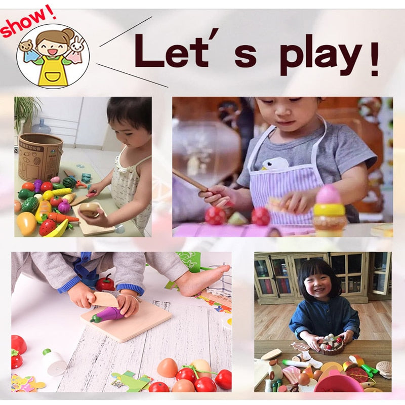 DIY Cute Wooden Cutting Fruit Toy Set