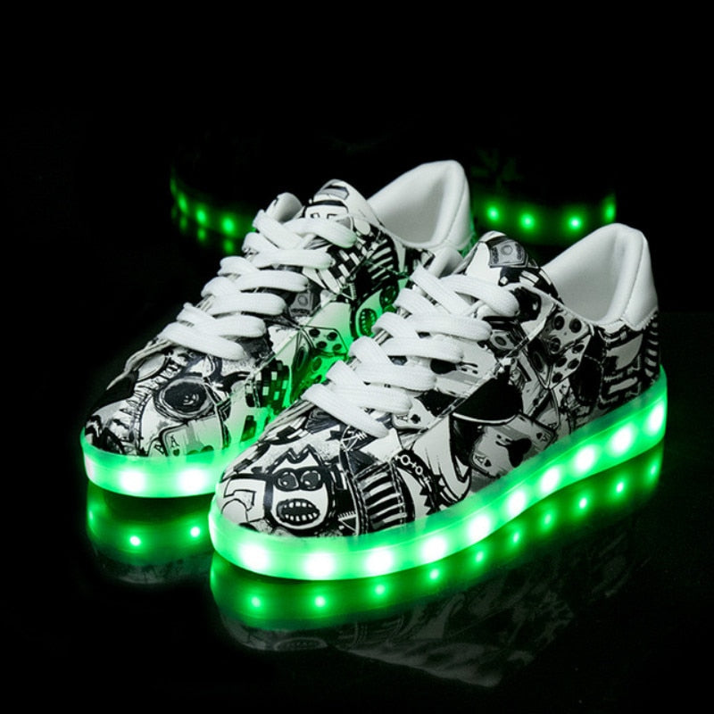 USB Charger LED Glowing Sneakers