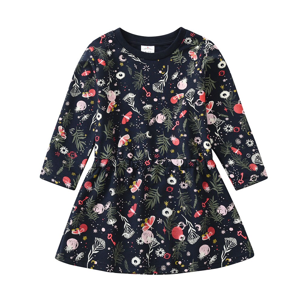 Cotton Cartoon Long Sleeves Dress