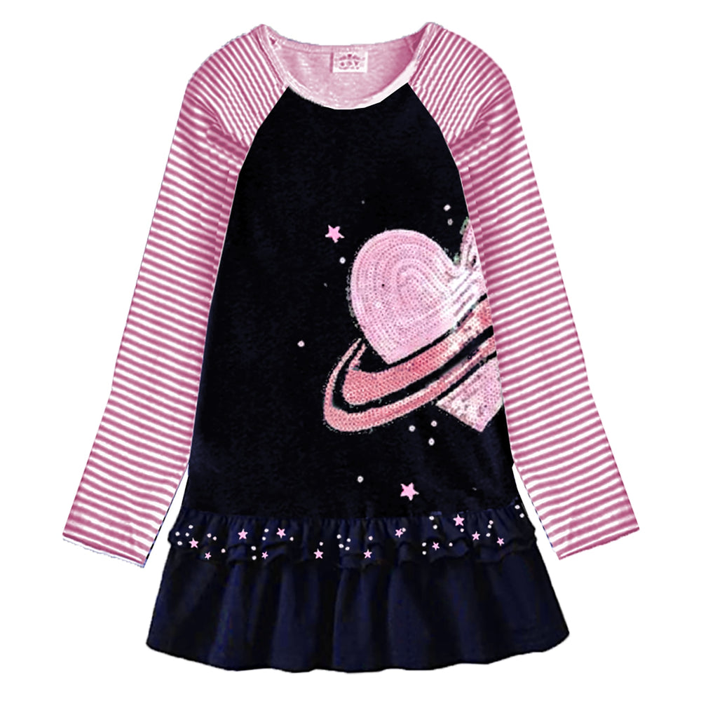 Cotton Cartoon Long Sleeves Dress