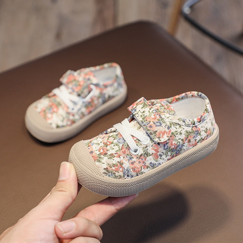 Canvas Floral Sneakers