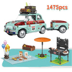 Tourist Picnic Car Trailer Building Block Set