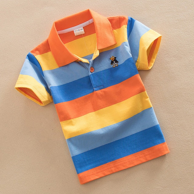 Stripes Short Sleeve Polo Shirt