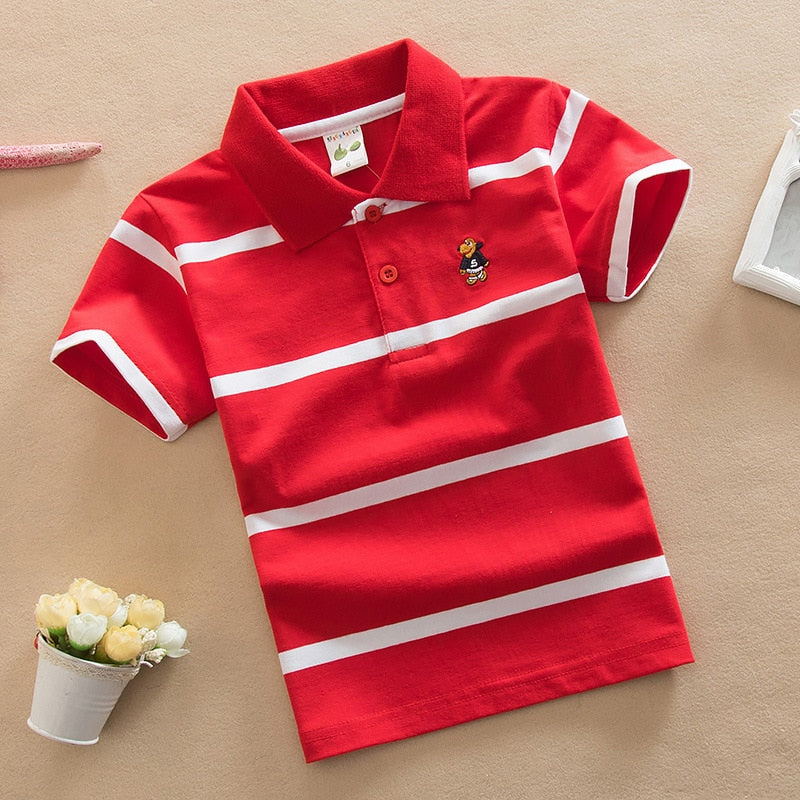 Stripes Short Sleeve Polo Shirt