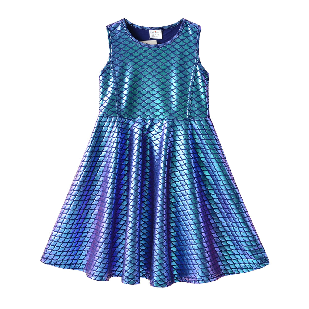 Mermaid Pattern Sleeveless Dress