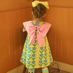 Floral Bowknot Doll Neck Dress