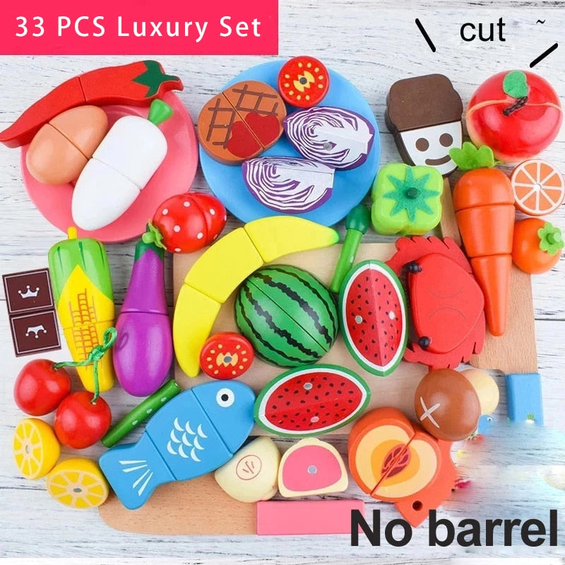 DIY Cute Wooden Cutting Fruit Toy Set