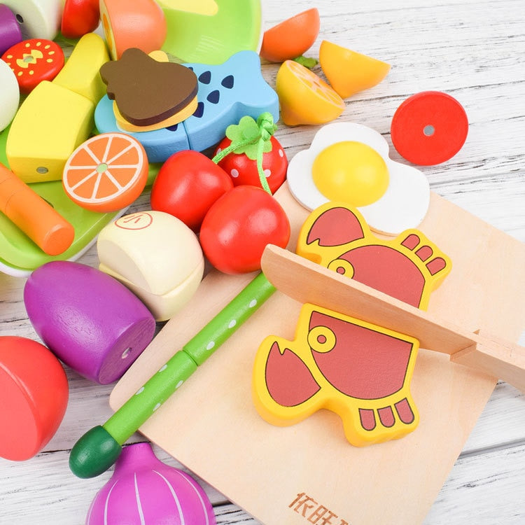 DIY Cute Wooden Cutting Fruit Toy Set