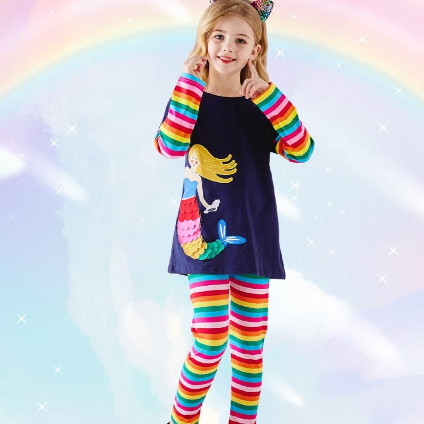 Rainbow Embroidery Clothing Set